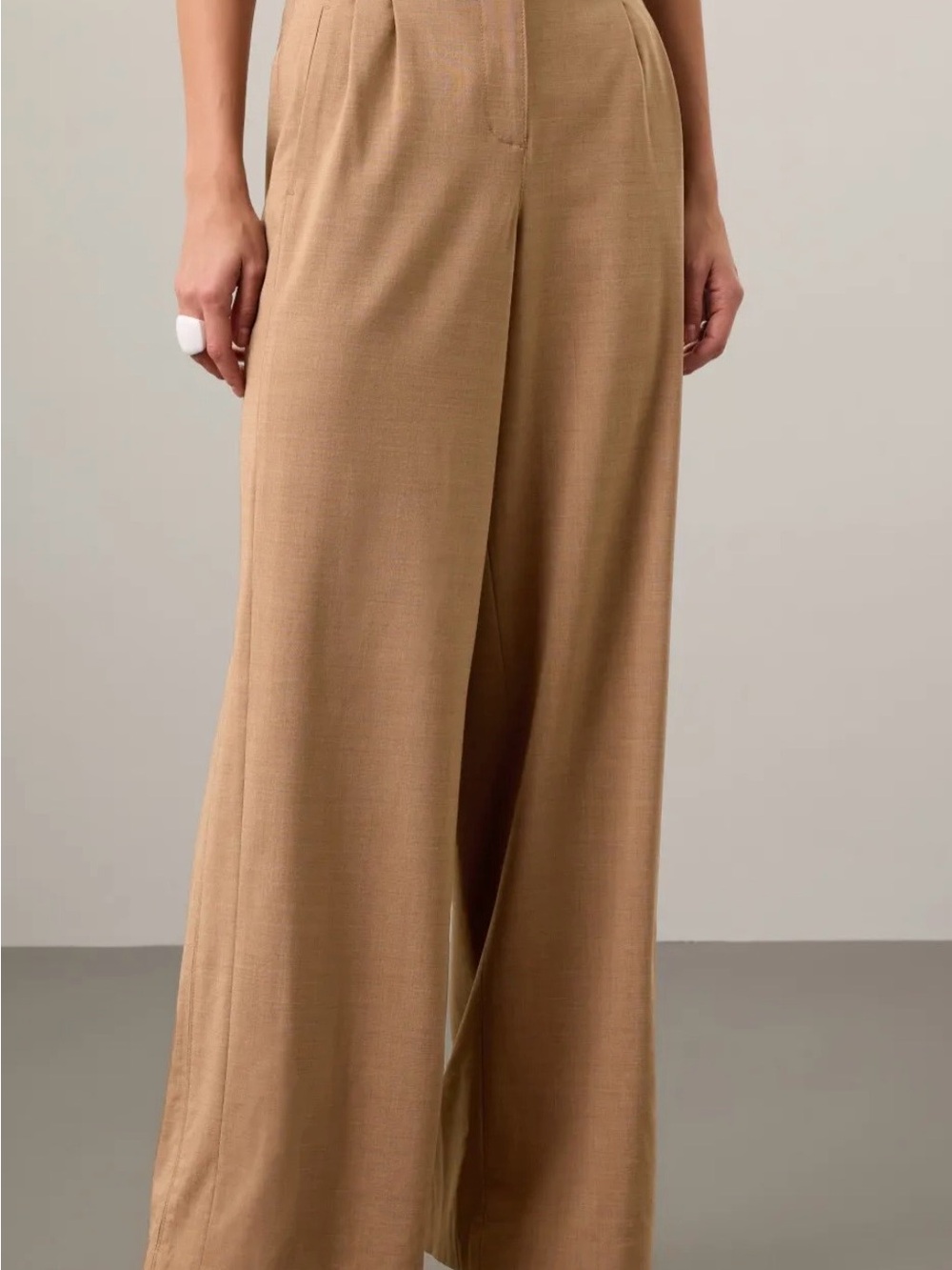 Tanya Taylor Wide-Leg Trousers in Khaki